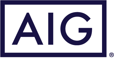 A black and blue logo for aig.