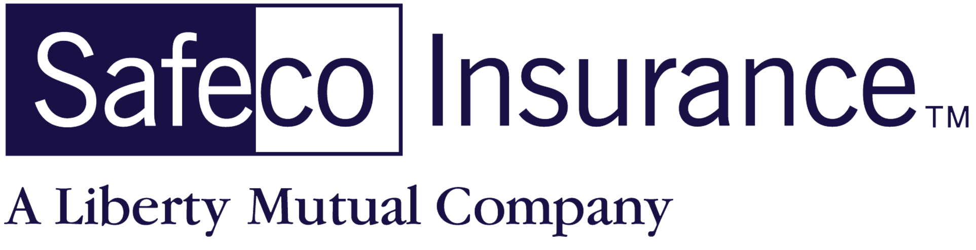 A black and purple logo for an insurance company.