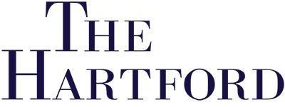 A black background with purple letters that say " the hartford ".